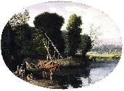 BONZI, Pietro Paolo Italianate River Landscape oil painting on canvas
